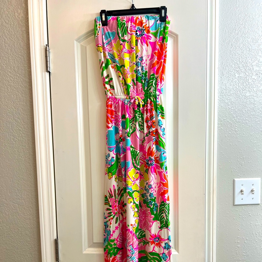 Lilly Pulitzer for Target Nosey Posey Floral Strapless Maxi Dress Size XS